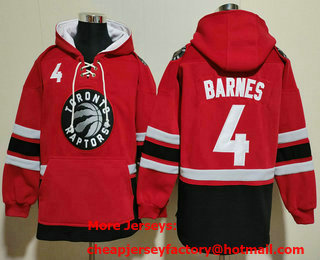 Men's Toronto Raptors #4 Scottie Barnes NEW Red Pocket Stitched NBA Pullover Hoodie