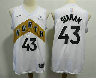 Men's Toronto Raptors #43 Pascal Siakam New White 2019 City Edition NBA Swingman Sun Life Jersey