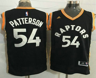 Men's Toronto Raptors #54 Patrick Patterson Revolution 30 Swingman Black With Gold Jersey