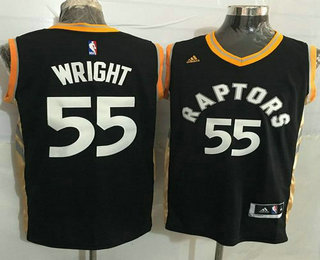 Men's Toronto Raptors #55 Delon Wright Revolution 30 Swingman Black With Gold Jersey