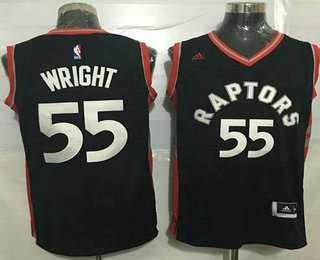 Men's Toronto Raptors #55 Delon Wright Revolution 30 Swingman New Black Jersey