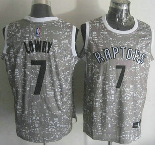 Men's Toronto Raptors #7 Kyle Lowry 2015 Gray City Lights Swingman Jersey