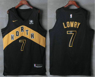 Men's Toronto Raptors #7 Kyle Lowry Black Nike 2017-2018 NBA Swingman City Edition Jersey