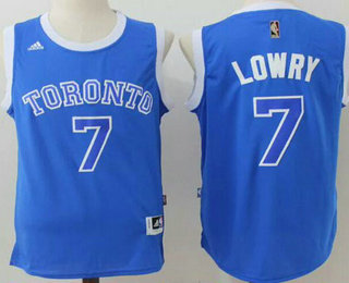 Men's Toronto Raptors #7 Kyle Lowry Huskies 2016-17 Season New Alternates Blue Jersey