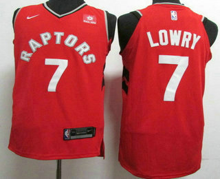 Men's Toronto Raptors #7 Kyle Lowry Red 2017-2018 Nike Swingman Sun Life Stitched NBA Jersey