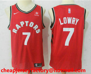 Men's Toronto Raptors #7 Kyle Lowry Red 2017-2018 Nike Swingman Sun Life Stitched NBA Jersey