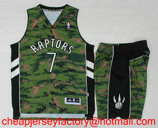 Men's Toronto Raptors #7 Kyle Lowry Revolution 30 Swingman Camo Canada Flag Jersey With Camo Shorts
