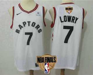 Men's Toronto Raptors #7 Kyle Lowry White 2019 NBA Finals Patch Nike Swingman Sun Life Stitched NBA Jersey