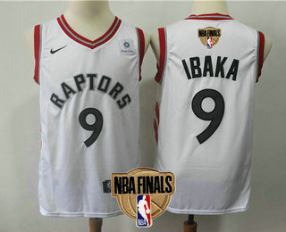 Men's Toronto Raptors #9 Serge Ibaka White 2019 NBA Finals Patch Nike Swingman Sun Life Stitched NBA Jersey