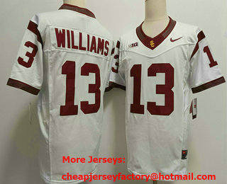 Men's USC Trojans #13 Caleb Williams White FUSE College Football Jersey