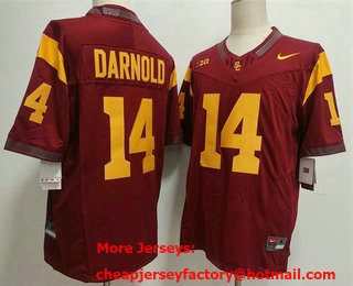 Men's USC Trojans #14 Sam Darnold Limited Red FUSE College Football Jersey