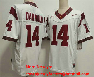 Men's USC Trojans #14 Sam Darnold Limited White FUSE College Football Jersey