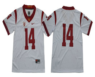 Men's USC Trojans #14 Sam Darnold No Name White Limited College Football Stitched Nike NCAA Jersey