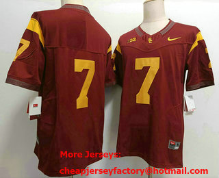 Men's USC Trojans #7 Miller Moss No Name Red FUSE College Football Jersey