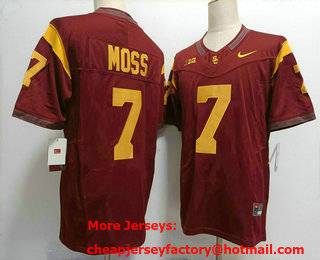 Men's USC Trojans #7 Miller Moss Red FUSE College Football Jersey