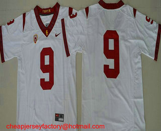 Men's USC Trojans #9 JuJu Smith-Schuster White Limited Stitched College Football 2016 Nike NCAA Jersey