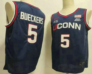 Men's Uconn Huskies #5 Paige Bueckers Navy College Basketball Jersey
