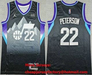 Men's Utah Jazz #22 Darryn Peterson Black 2026 Statement Edition Stitched Jersey