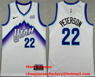Men's Utah Jazz #22 Darryn Peterson White 2026 Association Edition Stitched Jersey