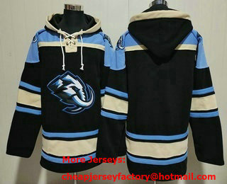 Men's Utah Mammoth Blank Black Blue Ageless Must Have Lace Up Pullover Hoodie