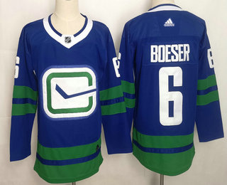 Men's Vancouver Canucks #6 Brock Boeser Blue Third Adidas Stitched NHL Jersey