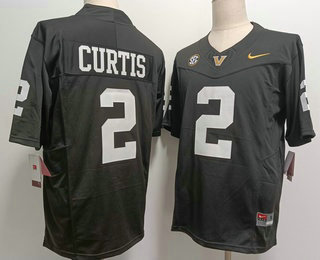 Men's Vanderbilt Commodores #2 Jared Curtis Limited Black FUSE College Football Jersey