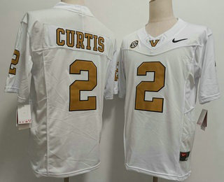 Men's Vanderbilt Commodores #2 Jared Curtis Limited White Gold FUSE College Football Jersey