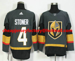 Men's Vegas Golden Knights #4 Clayton Stoner Gray 2017-2018 Hockey Stitched NHL Jersey