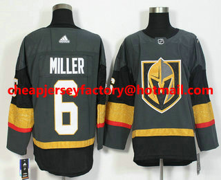 Men's Vegas Golden Knights #6 Colin Miller Gray 2017-2018 Hockey Stitched NHL Jersey