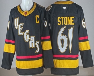Men's Vegas Golden Knights #61 Mark Stone Black Reverse Retro Authentic Jersey