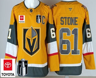 Men's Vegas Golden Knights #61 Mark Stone Gold 2026 Stanley Cup Final Sponsor Authentic Jersey