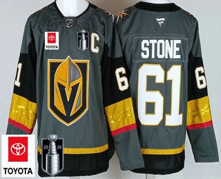 Men's Vegas Golden Knights #61 Mark Stone Gray 2026 Stanley Cup Final Sponsor Authentic Jersey