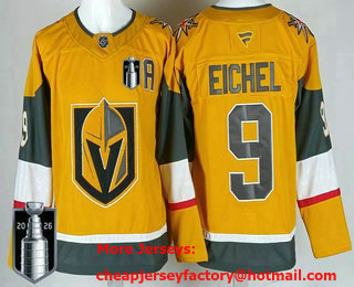 Men's Vegas Golden Knights #9 Jack Eichel Gold 2026 Stanley Cup Final Authentic Jersey