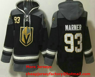 Men's Vegas Golden Knights #93 Mitch Marner Black Ageless Must Have Lace Up Pullover Hoodie