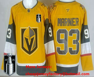 Men's Vegas Golden Knights #93 Mitch Marner Gold 2026 Stanley Cup Final Authentic Jersey