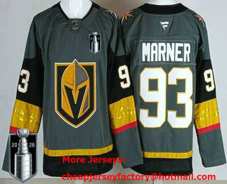 Men's Vegas Golden Knights #93 Mitch Marner Gray 2026 Stanley Cup Final Authentic Jersey