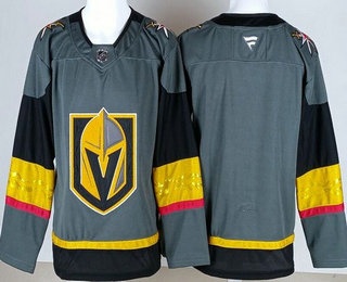 Men's Vegas Golden Knights Blank Gray Authentic Jersey