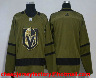 Men's Vegas Golden Knights Blank Green Salute To Service 2017-2018 Hockey Stitched NHL Jersey
