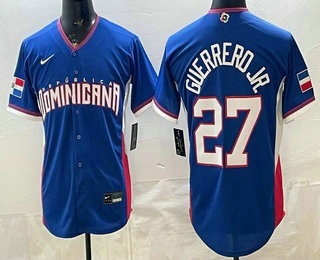 Men's Venezuela #27 Vladimir Guerrero Jr Blue 2026 World Baseball Classic Cool Base Jersey