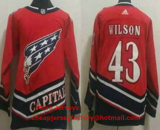 Men's Washington Capitals #43 Tom Wilson Red 2021 Reverse Retro Authentic Jersey
