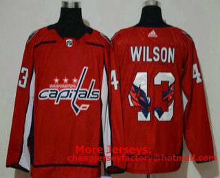 Men's Washington Capitals #43 Tom Wilson Red With Team Logo Adidas Stitched NHL Jersey
