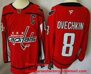 Men's Washington Capitals #8 Alex Ovechkin Red 2024 Stitched Jersey