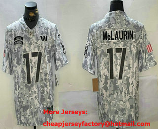 Men's Washington Commanders #17 Terry McLaurin Arctic Camo 2024 FUSE Salute to Service Limited Stitched Jersey