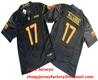 Men's Washington Commanders #17 Terry McLaurin Limited Black FUSE Vapor Jersey