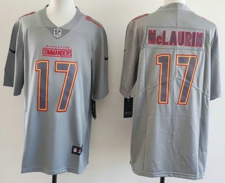 Men's Washington Commanders #17 Terry McLaurin Limited Grey Fashion Vapor Jersey
