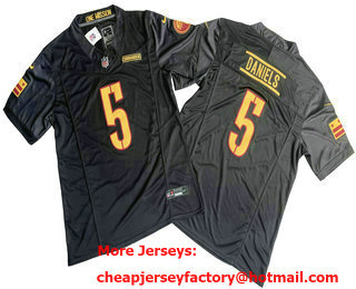 Men's Washington Commanders #5 Jayden Daniels Limited Black FUSE Vapor Jersey