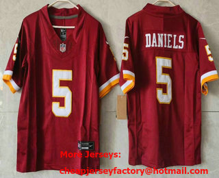 Youth Washington Commanders #5 Jayden Daniels Limited Red Alternate FUSE Vapor Jersey
