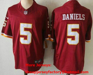 Men's Washington Commanders #5 Jayden Daniels Limited Red FUSE Vapor Jersey