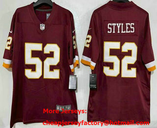 Men's Washington Commanders #52 Sonny Styles Limited Red Vapor Jersey