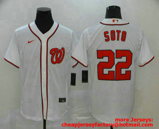 Men's Washington Nationals #22 Juan Soto White Stitched MLB Cool Base Nike Jersey